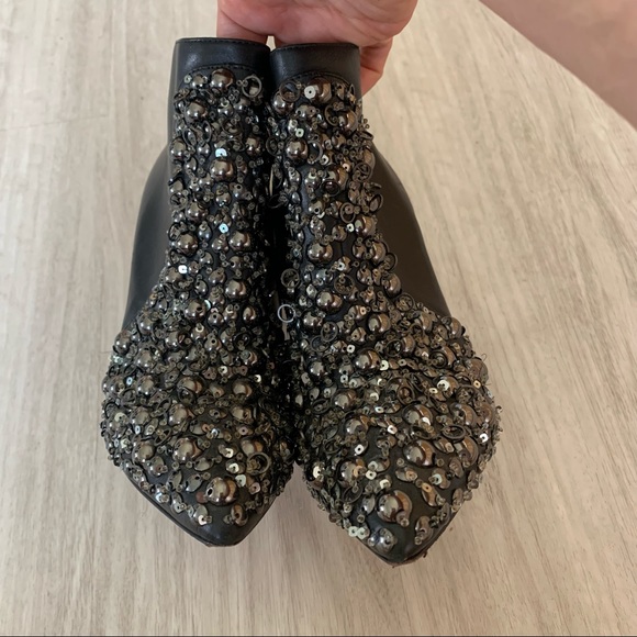 Vera Wang Beacon Jeweled Leather Bootie - Picture 6 of 13